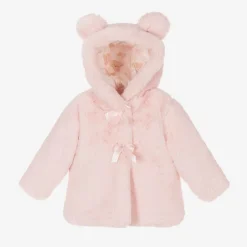 A Dee Girls Pink Faux Fur Hooded Coat Discount