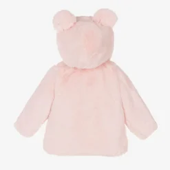 A Dee Girls Pink Faux Fur Hooded Coat Discount
