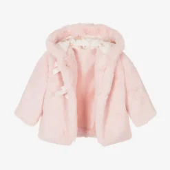 A Dee Girls Pink Faux Fur Hooded Coat Discount
