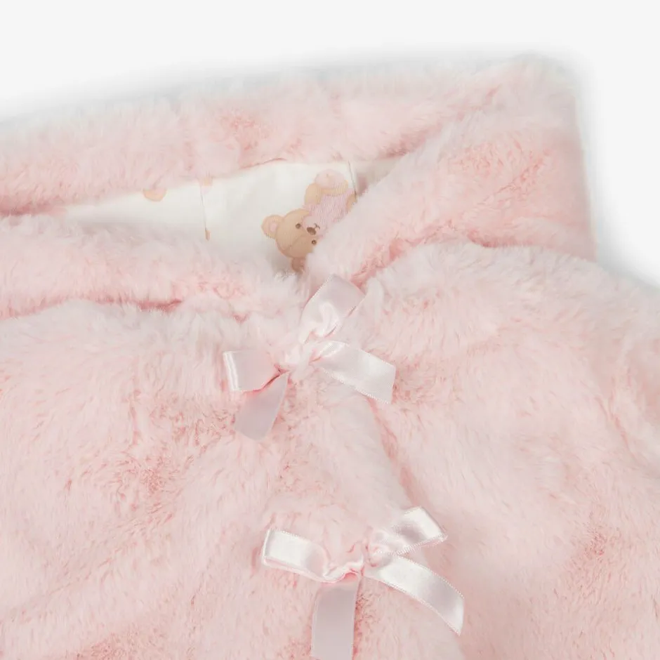 A Dee Girls Pink Faux Fur Hooded Coat Discount