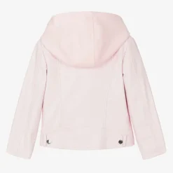 Guess Girls Pink Faux Leather Biker Jacket Outlet