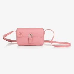 Calvin Klein Girls Pink Faux Leather Handbag (20cm) Clearance