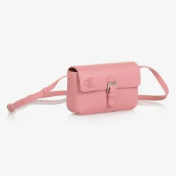 Calvin Klein Girls Pink Faux Leather Handbag (20cm) Clearance