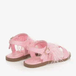 Age of Innocence Girls Pink Feather Sandals Best