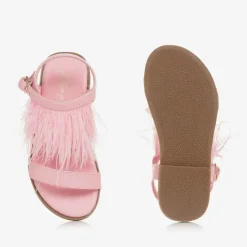 Age of Innocence Girls Pink Feather Sandals Best
