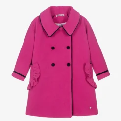 Piccola Speranza Girls Pink Felted Wool Coat Discount