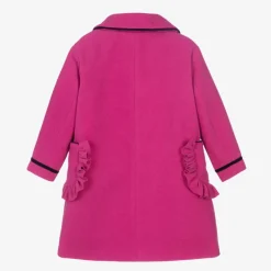 Piccola Speranza Girls Pink Felted Wool Coat Discount