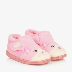 Chipmunks Girls Pink Fleece Cat Slippers Online