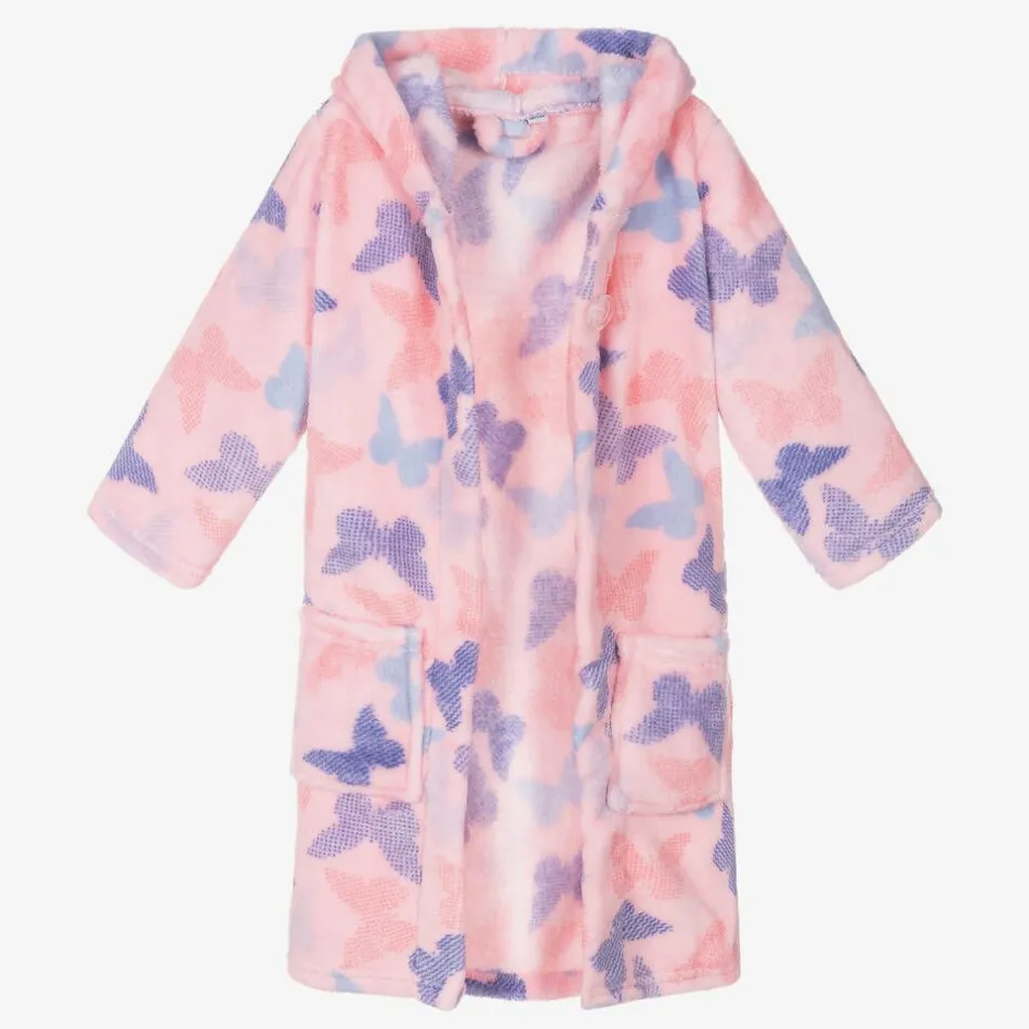 Playshoes Girls Pink Fleece Dressing Gown New