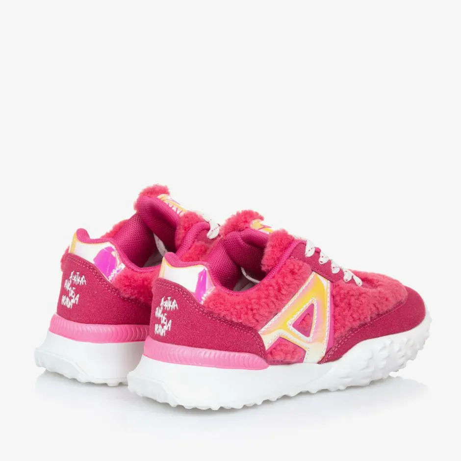 Agatha Ruiz de la Prada Girls Pink Fleece Trainers Outlet