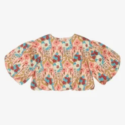 The Middle Daughter Girls Pink Floral Cotton Blouse New