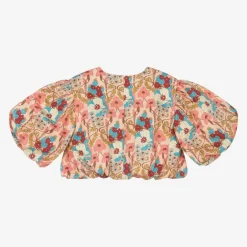 The Middle Daughter Girls Pink Floral Cotton Blouse New