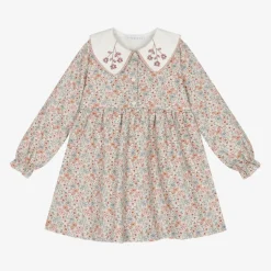 Paloma de la O Girls Pink Floral Cotton Dress Discount