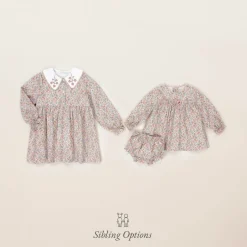 Paloma de la O Girls Pink Floral Cotton Dress Discount