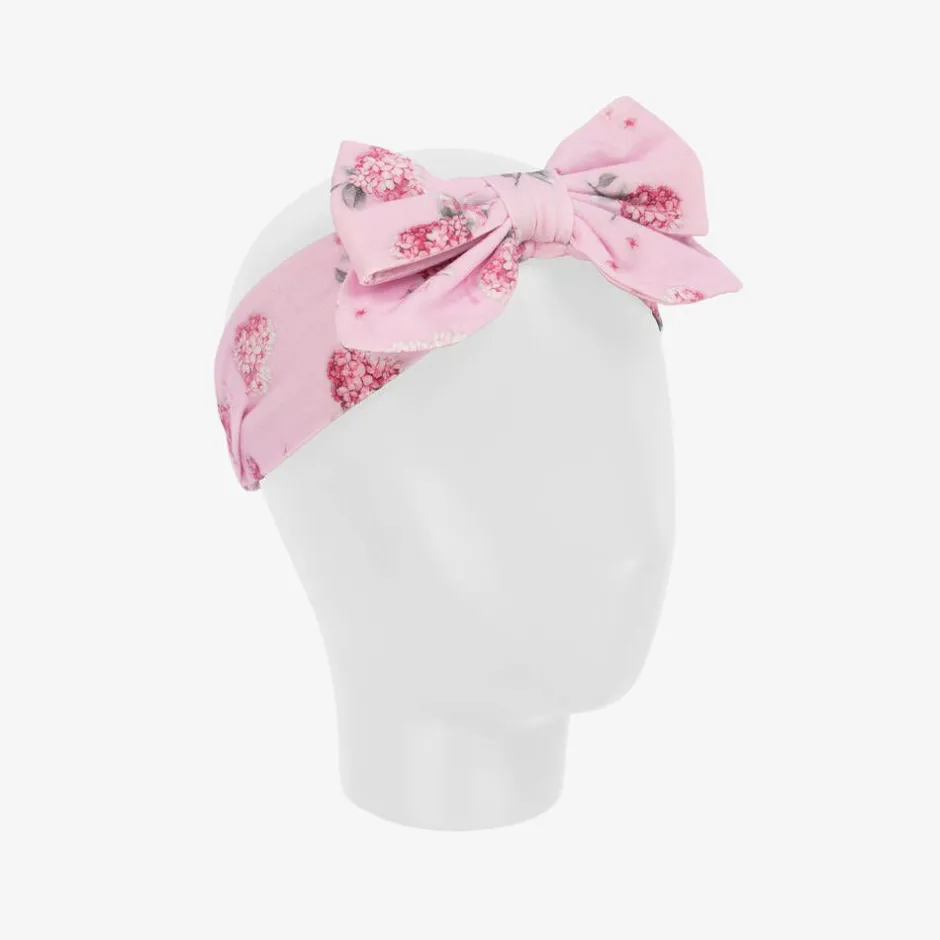 Monnalisa Girls Pink Floral Cotton Headband Best