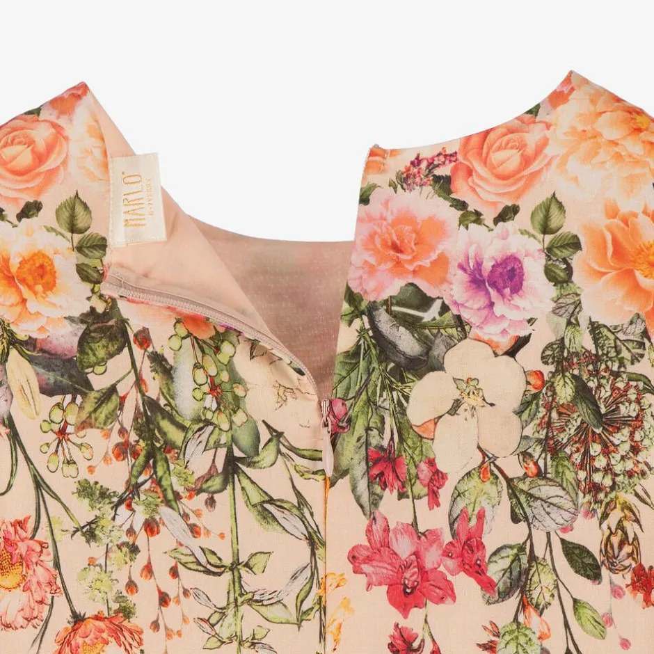 Marlo Kids Girls Pink Floral Cotton Dress Discount