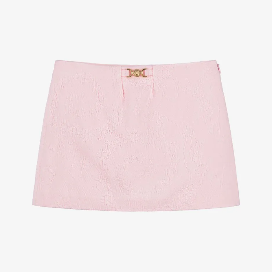 Versace Girls Pink Floral Jacquard Skort Outlet