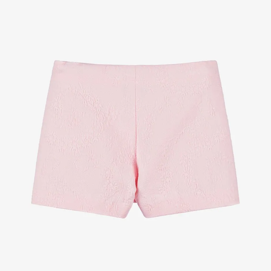 Versace Girls Pink Floral Jacquard Skort Outlet