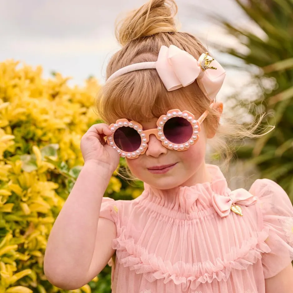 Angels Face Girls Pink Floral Pearl Sunglasses Hot