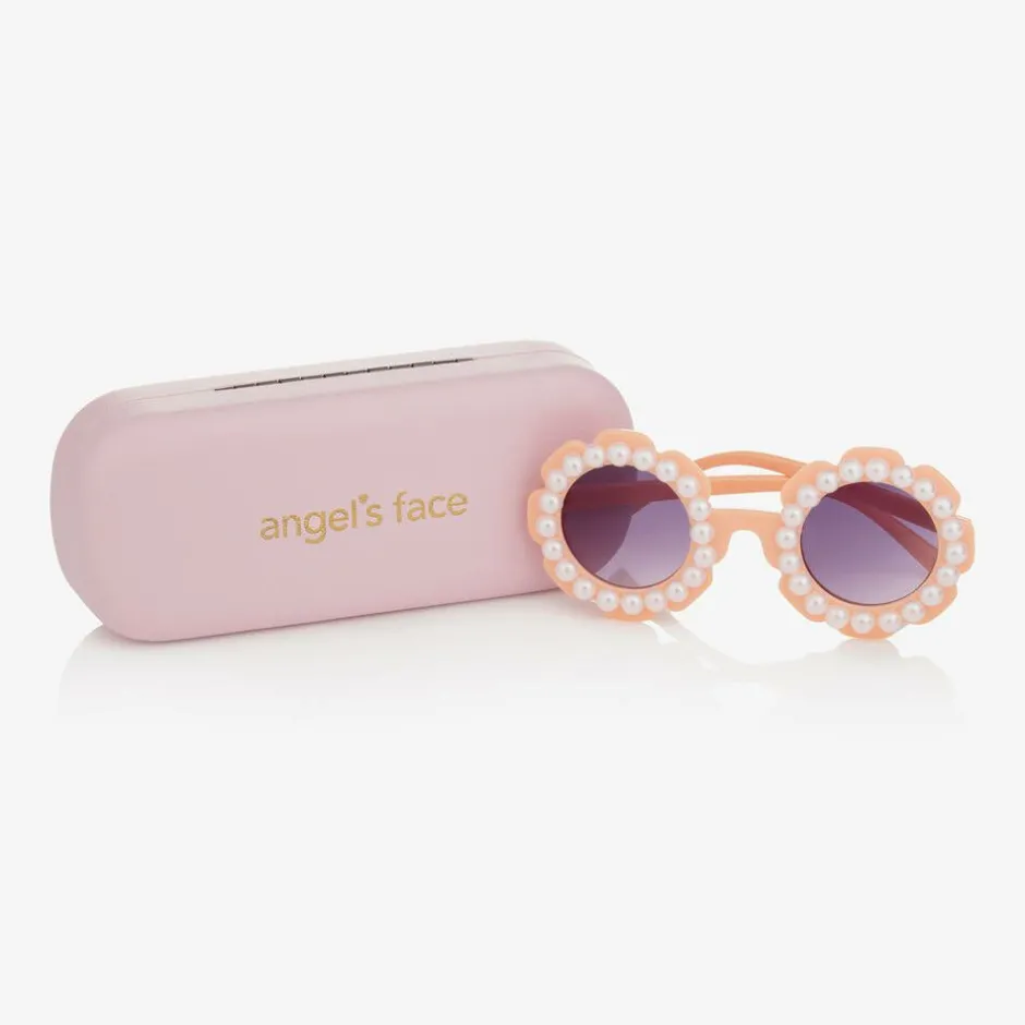 Angels Face Girls Pink Floral Pearl Sunglasses Hot