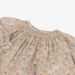 Bonpoint Girls Pink Floral Print Cotton Blouse Clearance