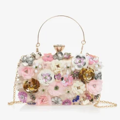 Graci Girls Pink Flower Clutch Bag (20cm) Clearance