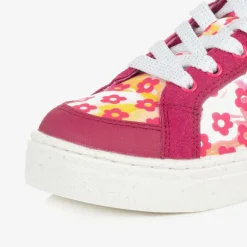 Agatha Ruiz de la Prada Girls Pink Flower Print High-Top Trainers
