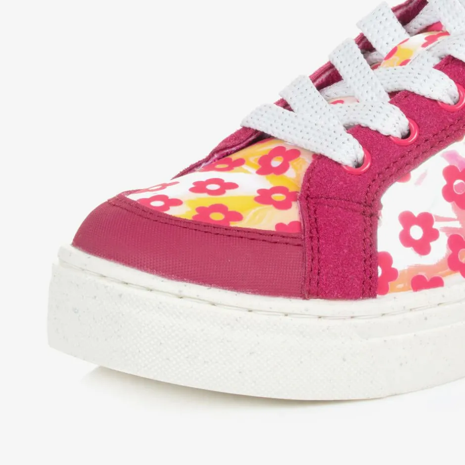 Agatha Ruiz de la Prada Girls Pink Flower Print High-Top Trainers