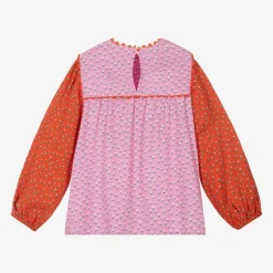 Stella McCartney Kids Girls Pink Flower Print Viscose Blouse Outlet