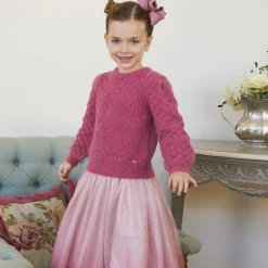 Abel amp; Lula Girls Pink Fluffy Knit Sweater Best