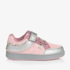 Lelli Kelly Girls Pink Glitter Fringed Trainers Hot