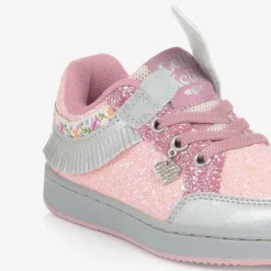Lelli Kelly Girls Pink Glitter Fringed Trainers Hot