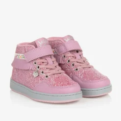 Lelli Kelly Girls Pink Glitter High-Top Trainers Hot
