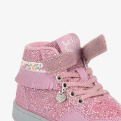 Lelli Kelly Girls Pink Glitter High-Top Trainers Hot