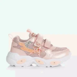 Beppi Girls Pink Glitter Light-Up Trainers