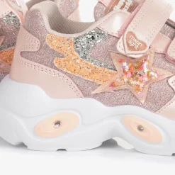 Beppi Girls Pink Glitter Light-Up Trainers