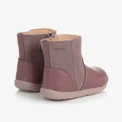 Geox Girls Pink Glittery Leather Boots