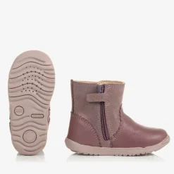 Geox Girls Pink Glittery Leather Boots