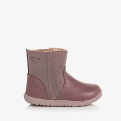 Geox Girls Pink Glittery Leather Boots