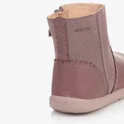 Geox Girls Pink Glittery Leather Boots