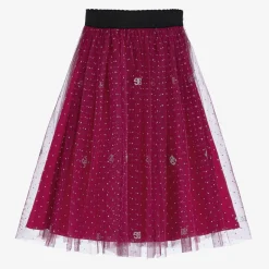 Dolce amp; Gabbana Girls Pink Glittery Tulle & Silk Skirt Sale