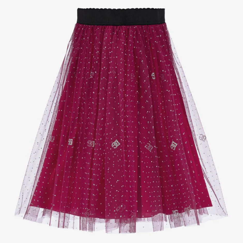 Dolce amp; Gabbana Girls Pink Glittery Tulle & Silk Skirt Sale