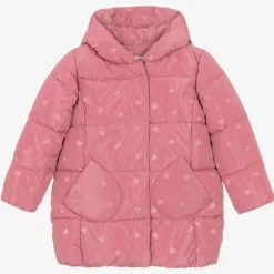 Mayoral Girls Pink Heart Puffer Coat Best