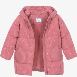 Mayoral Girls Pink Heart Puffer Coat Best
