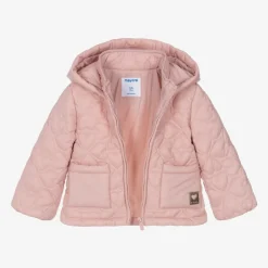Mayoral Girls Pink Hearts Quilted Jacket Online