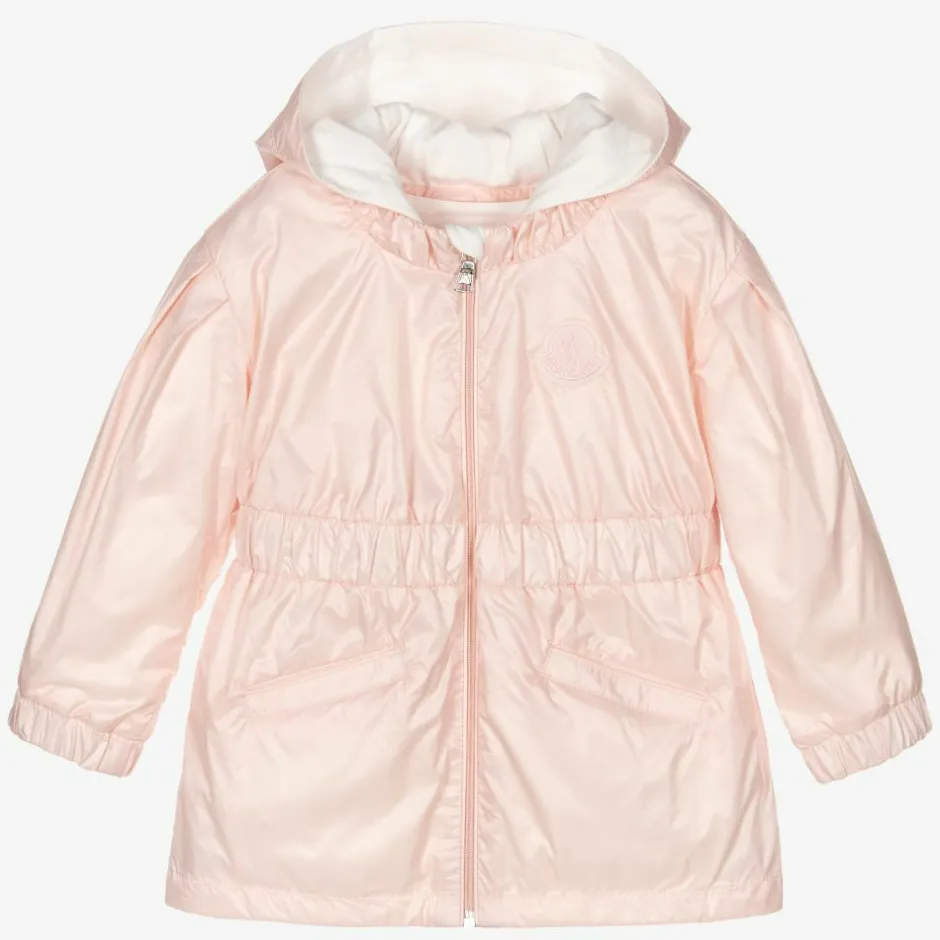 Moncler Enfant Girls Pink Hooded Coat