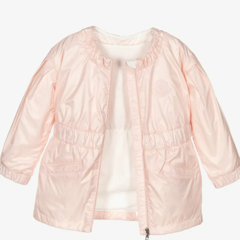 Moncler Enfant Girls Pink Hooded Coat