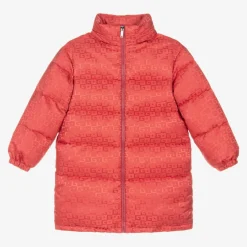 Gucci Girls Pink Hooded Puffer Coat Discount