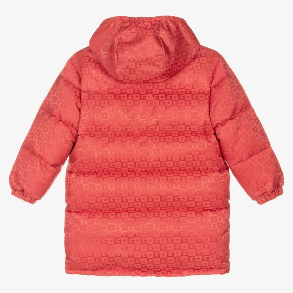 Gucci Girls Pink Hooded Puffer Coat Discount