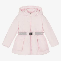 Lapin House Girls Pink Hooded Puffer Coat Hot